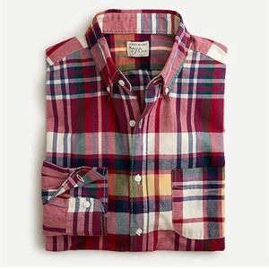 JCrew slim Indian madras shirt in ikat plaid